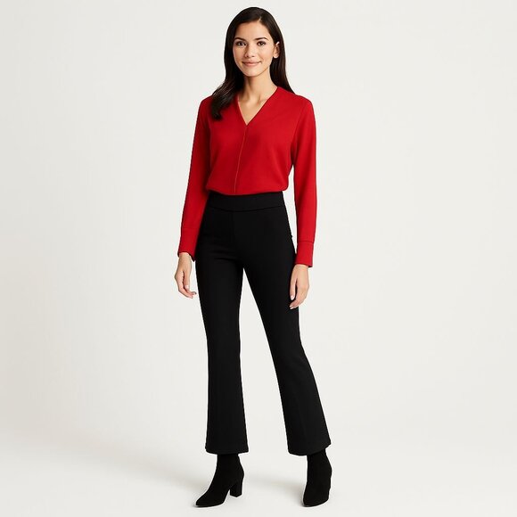 2/$30 Black ZARA Size 26 Wide Leg Dress Pants Stretch Fabric - Picture 1 of 16